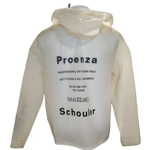PROENZA SCHOULER Pocket Detail Rain Jacket Snap Clear Hooded Coat One Size OS - Picture 2 of 14